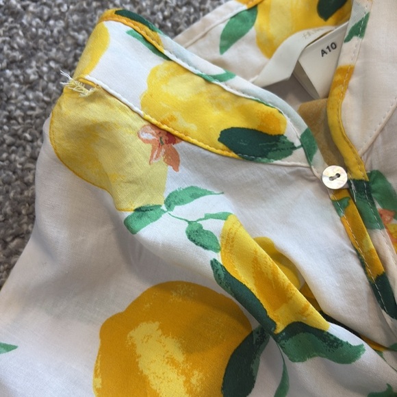 Lemon Print Summer Long Sleeve Midi Dress Size Medium - Picture 13 of 13